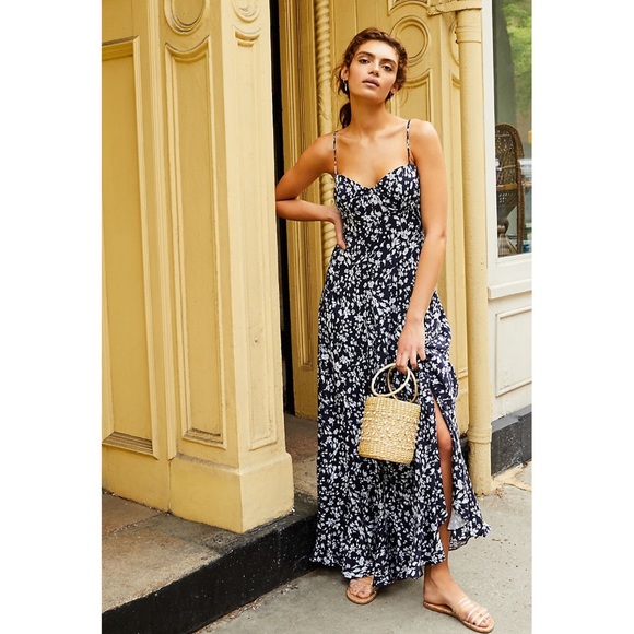 Free People Floral Printed Bustier Maxi Dress - Picture 2 of 8